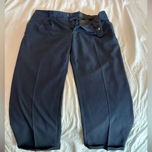 Roundtree & Yorke Navy Blue Men’s Travel Smart Cuffed Dress Pants 40x29